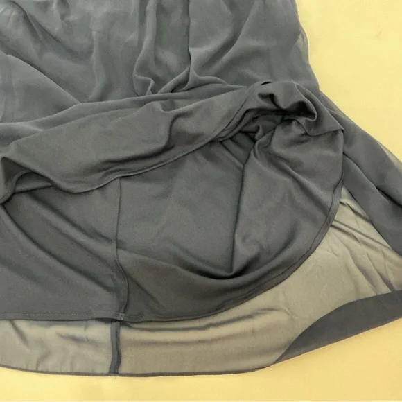 David's Bridal Navy Strapless Lace Bodice Gown with Beaded Waist - Picture 9 of 9